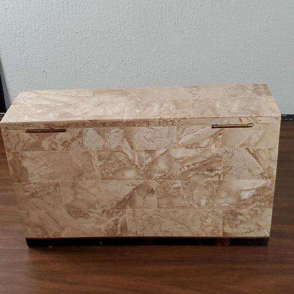 Renoir Designs LARGE Tessellated Stone Angled Front Jewelry Trinket Box Organizr - Picture 11 of 17